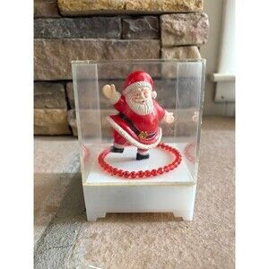 RARE Vintage Revolving Wind Up Musical Santa Claus Plays Jingle Bells